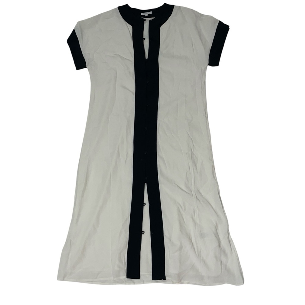 Equipment Femme Black and White Sheer Midi Dress